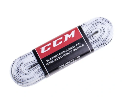 Sznurówki hokejowe CCM Hockey 244cm woskowane - białe 