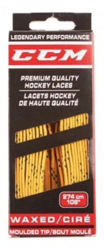Hockey laces CCM Hockey 243cm waxed - yellow 