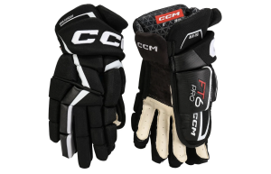 Rękawice hokejowe CCM Jetspeed FT6 Pro Senior - Czarno/Białe