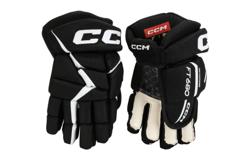 Rękawice hokejowe CCM Jetspeed FT680 Senior - Czarno/Białe