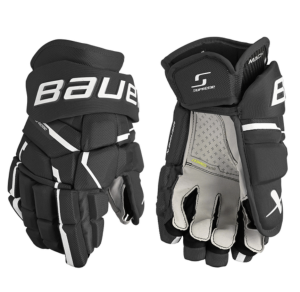 Rękawice hokejowe BAUER Supreme MACH Junior - czarno/białe