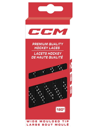 Sznurówki hokejowe CCM Hockey 274cm niewoskowane - czarne