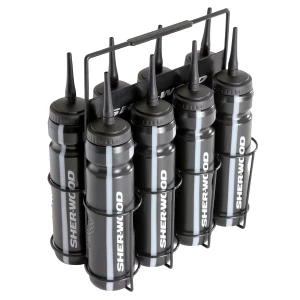 SHER-WOOD Metal Bottlerag incl. 8 blk bottles