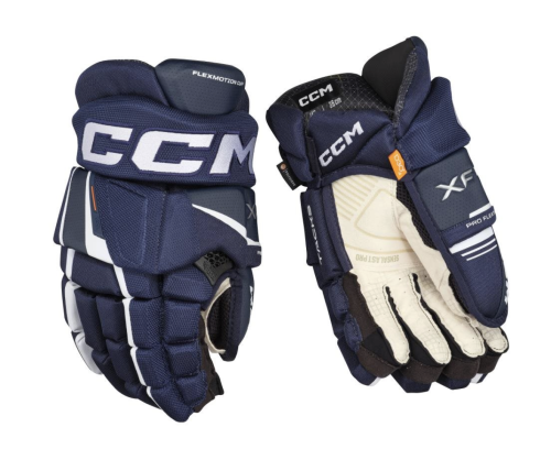 Rękawice hokejowe CCM Tacks XF Pro Senior - Granatowo/Białe