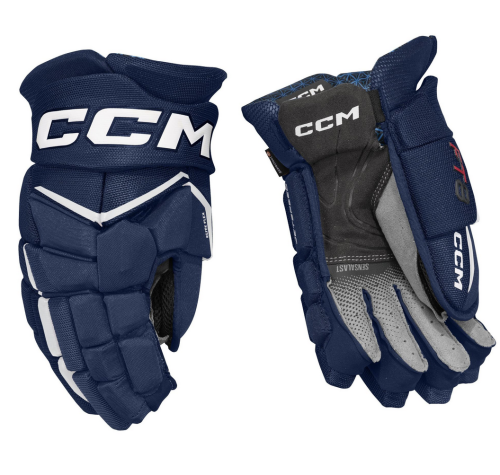 Rękawice hokejowe CCM JetSpeed FT8 - granatowo/białe - Senior 