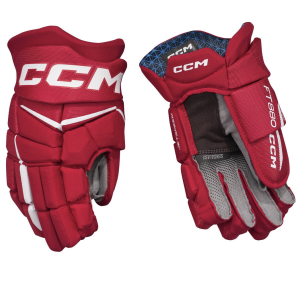 Rękawice hokejowe CCM JetSpeed FT880 - czerwono/białe - Senior