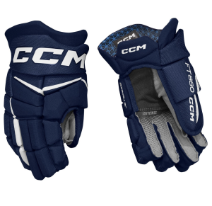 Rękawice hokejowe CCM JetSpeed FT880 - granatowo/białe - Junior