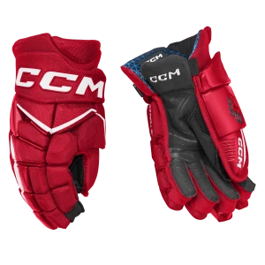Rękawice hokejowe CCM JetSpeed FT8 Pro - czerwono/białe - Senior