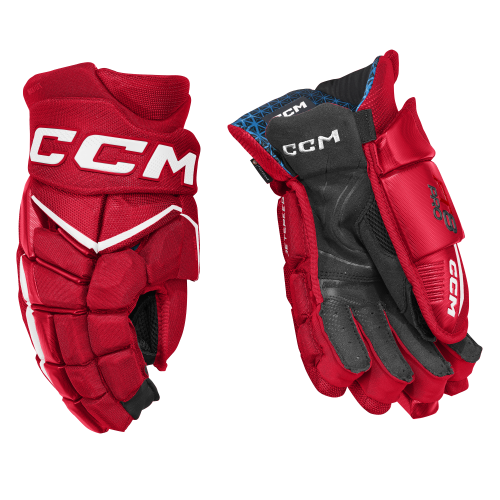 Rękawice hokejowe CCM JetSpeed FT8 Pro - czerwono/białe - Senior