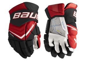 Rękawice hokejowe BAUER Vapor Flylite - Intermediate - czarno/czerwono/białe