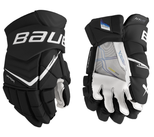 Rękawice hokejowe BAUER Vapor Flylite - Junior - czarno/białe