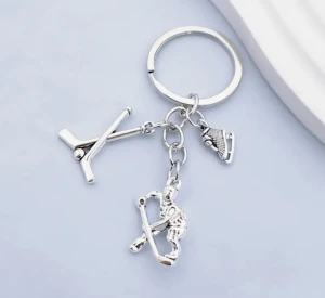 Zinc alloy hockey keychain
