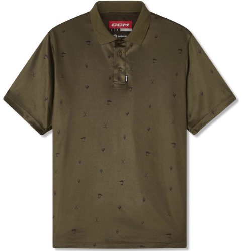 Koszulka polo CCM Golfpique Printed Khaki Green