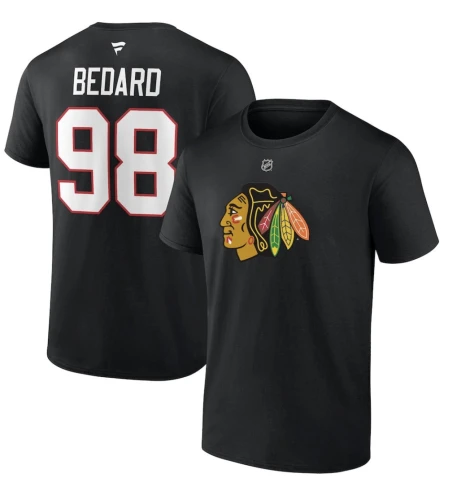 Fanatics NHL Name & Number Graphic T-shirt Chicago Blackhawks #98 Bedard