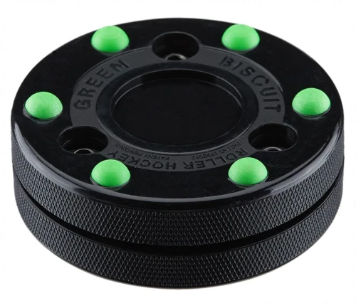 Green Biscuit Roller Hockey puck