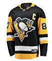 Men's Pittsburgh Penguins Sidney Crosby Fanatics Black Captain Patch Home Breakaway Jersey 1