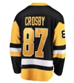 Men's Pittsburgh Penguins Sidney Crosby Fanatics Black Captain Patch Home Breakaway Jersey 2