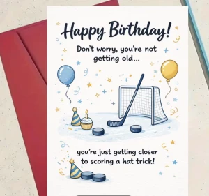 Birthday Hockey Card - Happy Birthday 