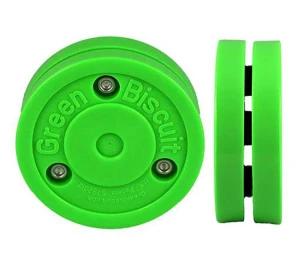 Green Biscuit Hockey Puck