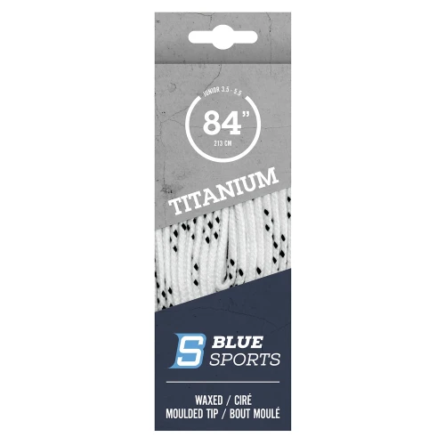 Hockey Laces BLUE SPORTS Titanium Pro Laces - white